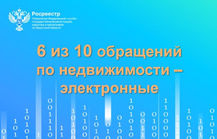 6 из 10 обращений по недвижимости в Иркутской области - электронные.